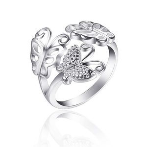 💜 925 Silver Triple Butterfly Ring